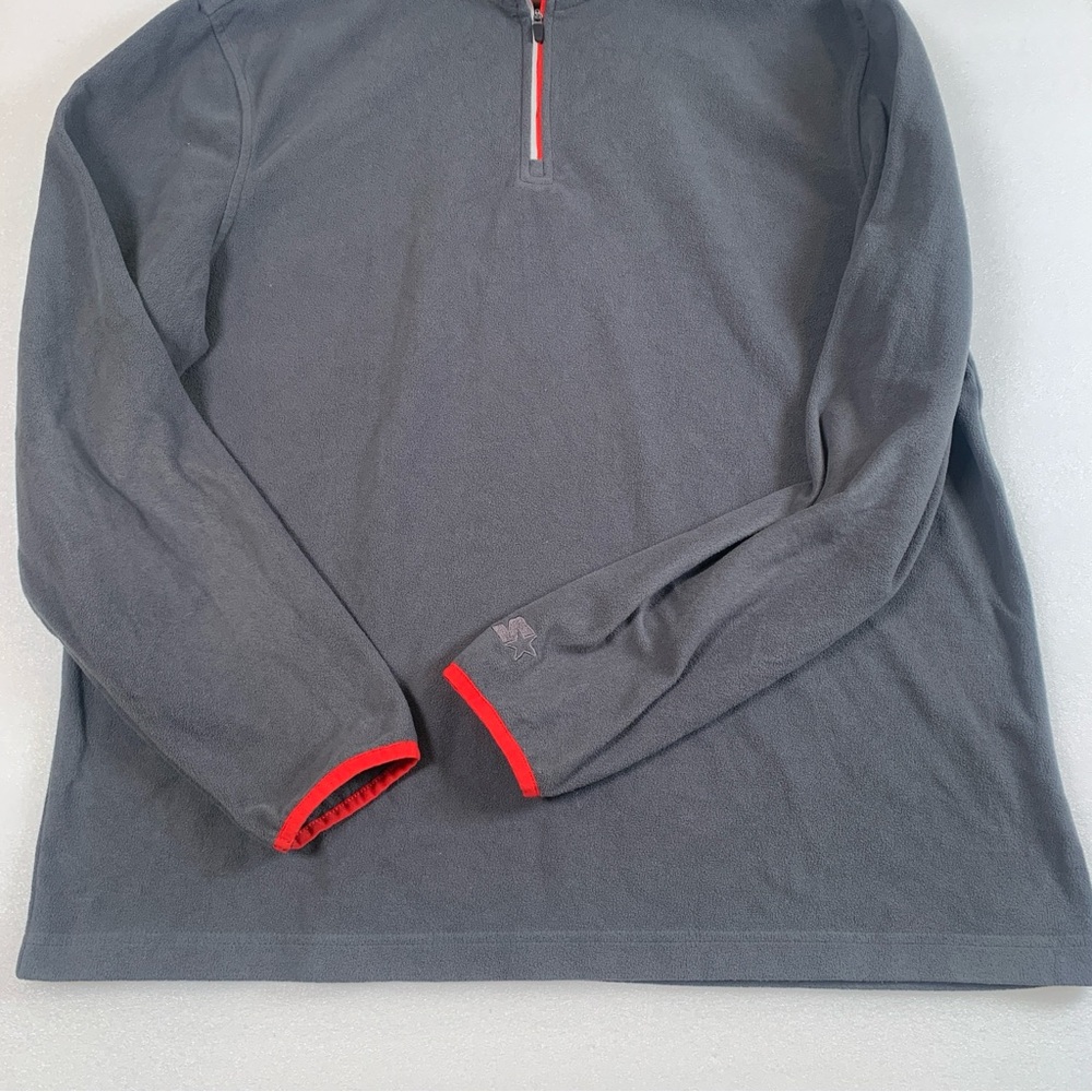 STARTER Men’s 1/4 Zip Grey Pullover Fleece Sweater Size Large 42-44 - Picture 4 of 12